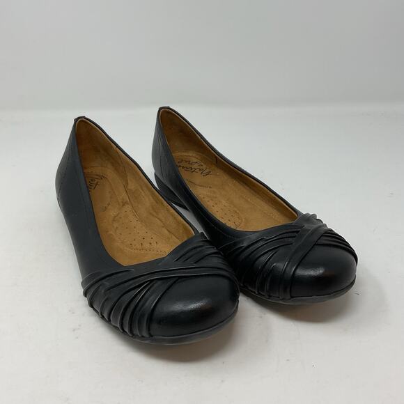 Natural Soul Shoes - Natural Soul By Naturalizer Shoes Girly Womens 8 M Black Slip On Flats Casual